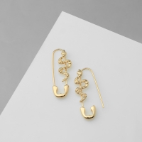 Новый год! Символ года 2025! Серьги металл &laquo;Булавки&raquo; змея, цвет золото