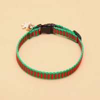 Ошейник + новогодний подвес "Снежинка", 30 х 1 см, капрон, зелёный Ошейник + новогодний подвес "Снежинка", 30 х 1 см, капрон, зелёный