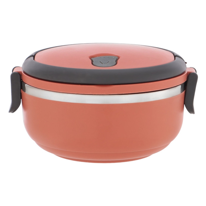 Ланч бокс с отделением для еды, контейнер для еды Ланч бокс с отделением для еды, контейнер для еды "Доляна", 500 мл, 8 х 17 см, коричневый