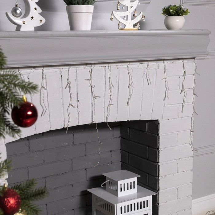 Гирлянда &laquo;Бахрома&raquo; 1.8 &times; 0.5 м, IP20, прозрачная нить, 48 LED, свечение красное, 8 режимов, 220 В