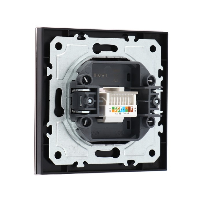 Розетка компьютерная одноместная TOT Matte Glass, скрытая, стекло, черная Розетка компьютерная одноместная TOT Matte Glass, скрытая, стекло, черная