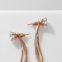 Серьги висячие со кругами &laquo;Цепочки&raquo; круг, цвет белый в золоте