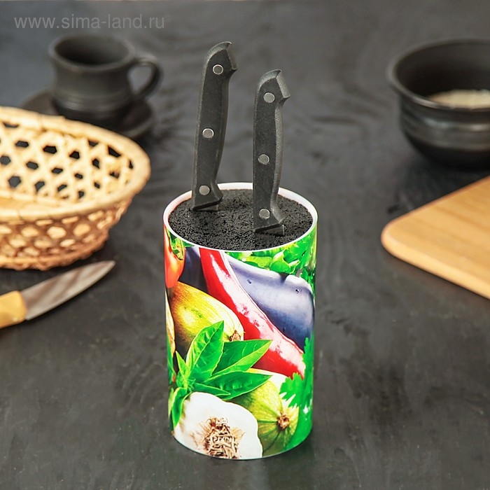 Подставка для ножей с наполнителем Доляна &laquo;Яркоцвет&raquo;, 14&times;9 см, цвет МИКС