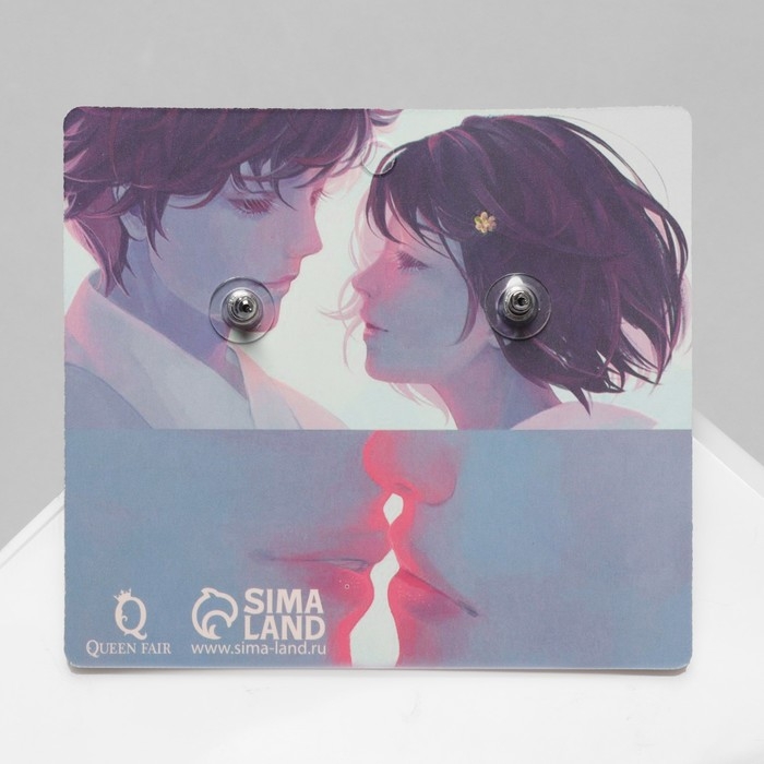 Серьги акрил &laquo;Сердечко&raquo; конфетти, цвет розовый