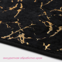 Коврики для ванной и туалета Доляна &laquo;Мрамор&raquo;, 2 шт: 79&times;50 см, 50&times;39 см, цвет чёрный