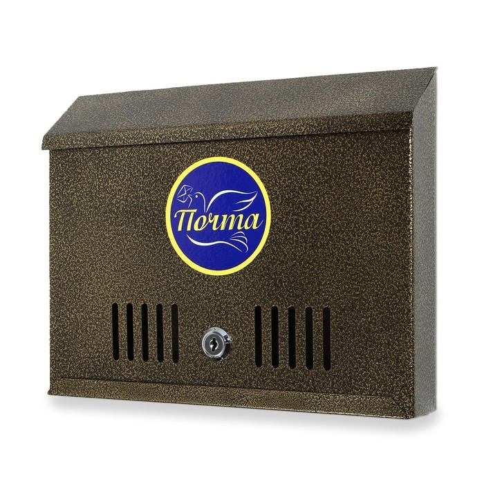 Ящик почтовый с замком, горизонтальный &laquo;Широкий&raquo;, бронзовый