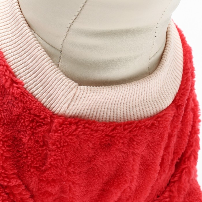 Свитер Свитер "Арбуз", велюр, размер XS (ДС 20, ОШ 21, ОГ 30 см), красный