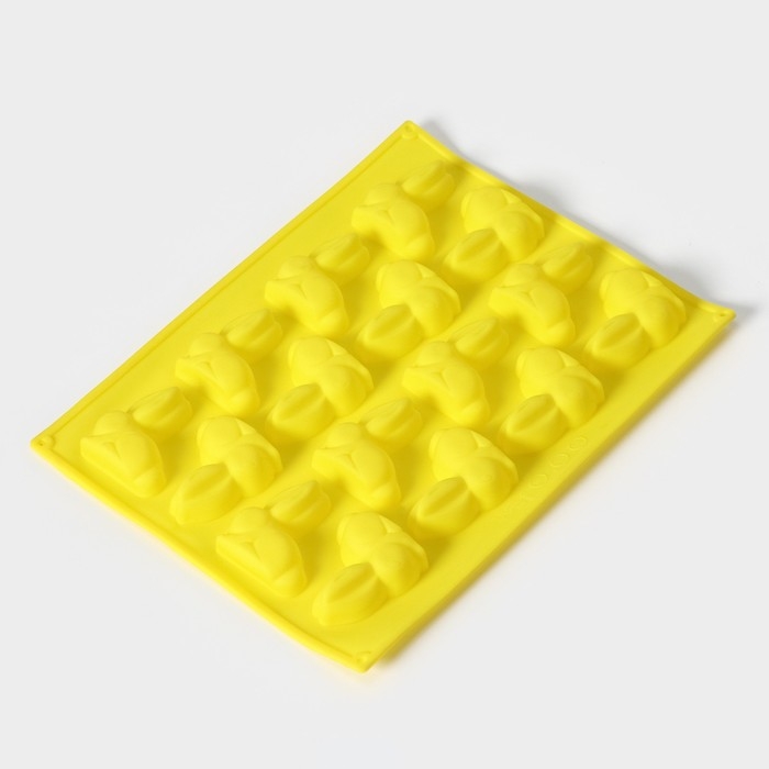 Форма для шоколада Доляна &laquo;Пасхальный кролик&raquo;, силикон, 30&times;23 см, 16 ячеек, цвет МИКС