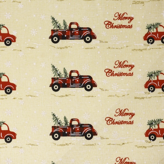 Новый год! Лоскут &laquo;Машинка с ёлками&raquo;, 48 &times; 48 см