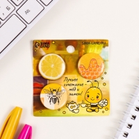 Значки закатные набор 3 шт d=25 мм "Мёд и лимоны" 7х7 см Значки закатные набор 3 шт d=25 мм "Мёд и лимоны" 7х7 см