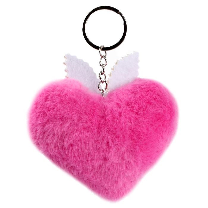 Брелок &laquo;Сердечко&raquo; с ушками, 7 см, цвет фуксия