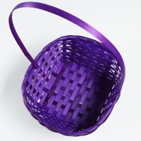 Набор корзин плетеных, D19x9/32 см, D22x9,5/34 см, D25x10/36 см, 3шт, фиолетовые, бамбук