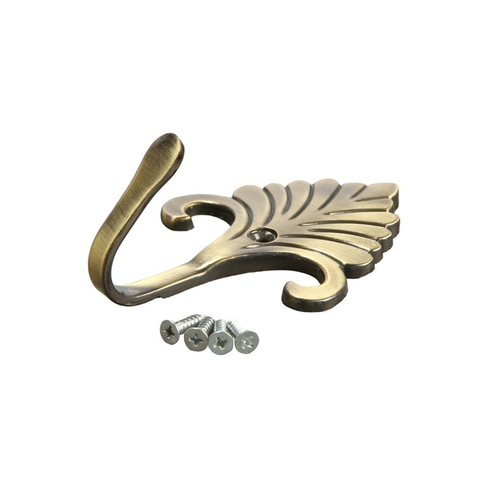 Крючок однорожковый для штор CAPPIO KC111, цвет бронза, 2 шт