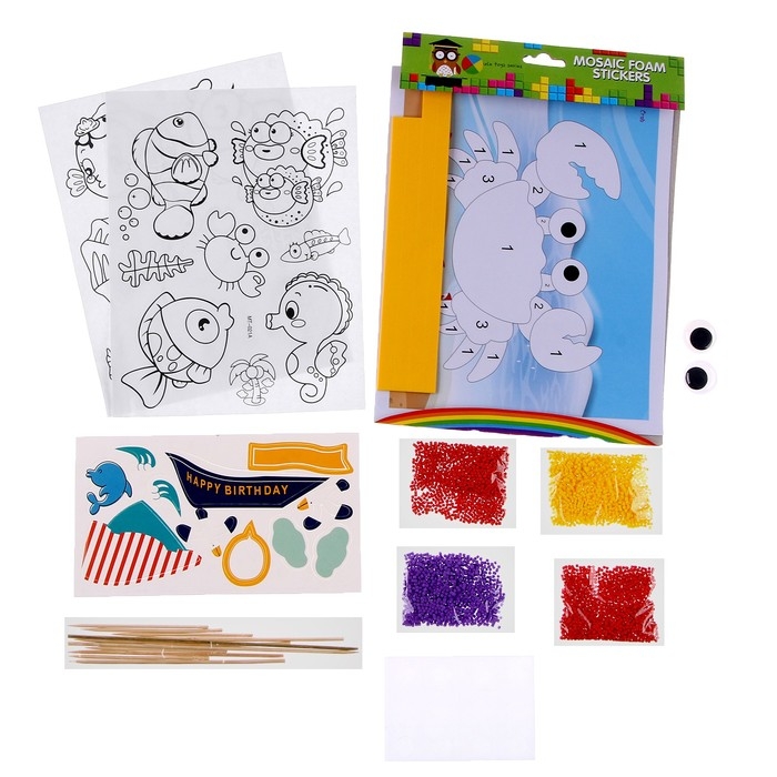 Набор для творчества: изготовление топперов, раскраска-наклейки аппликация EVA &laquo;Море&raquo;