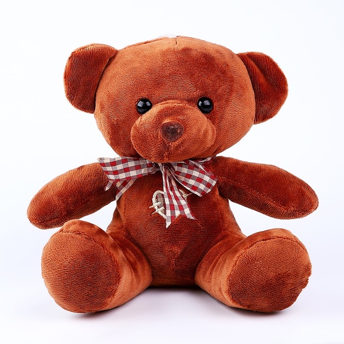 Мягкая игрушка &laquo;Мишка&raquo;, с бантиком, 18 см, цвет коричневый