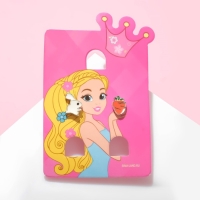 Серьги детские &laquo;Выбражулька&raquo; зайчик с морковкой, цветные в серебре