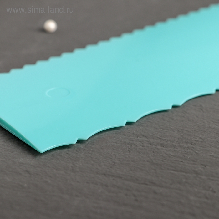 Шпатель кондитерский двойной Доляна &laquo;Узор&raquo;, 25,5&times;7,5 см, цвет голубой