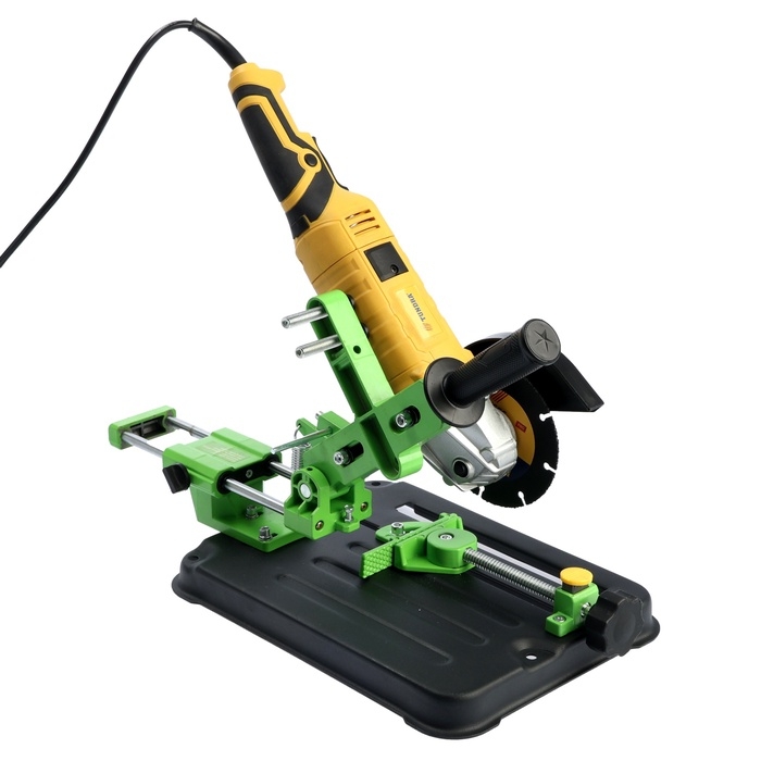 Стойка для УШМ ТУНДРА, d=100-125 мм, угловые тиски 45&deg;, движущаяся платформа