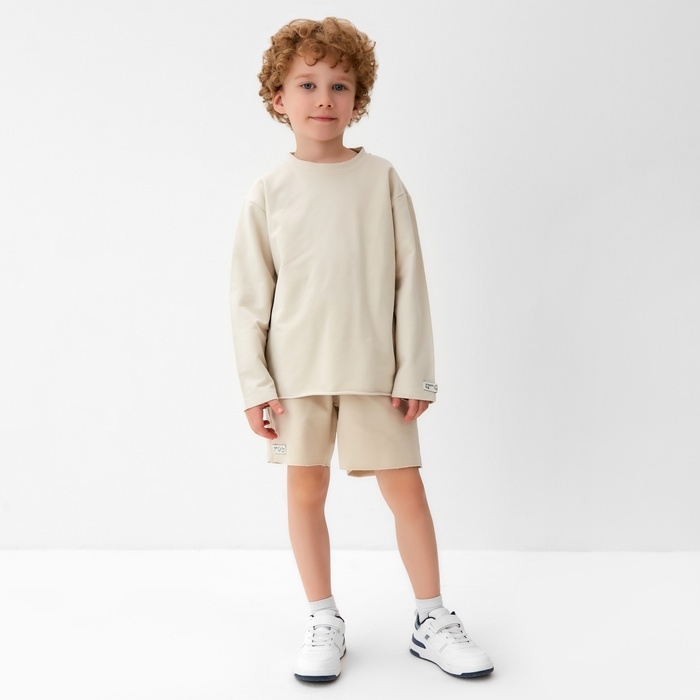Футболка детская с дл.рукавом KAFTAN, р. 30 (98-104 см), бежевый Футболка детская с дл.рукавом KAFTAN, р. 30 (98-104 см), бежевый