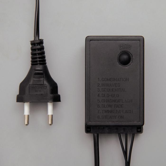 Гирлянда &laquo;Нить&raquo; 20 м, IP44, тёмная нить, 200 LED, свечение синее, 8 режимов, 220 В