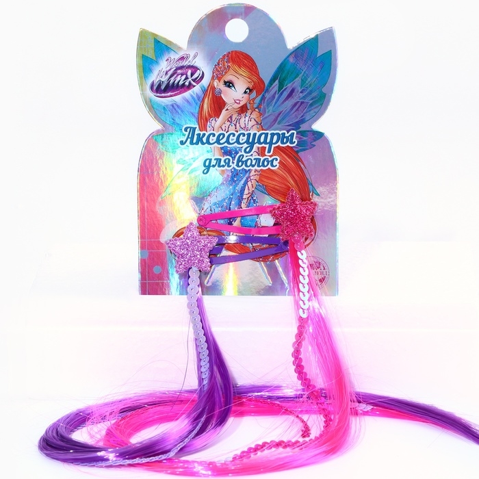 Прядь для волос на заколке, 2 штуки