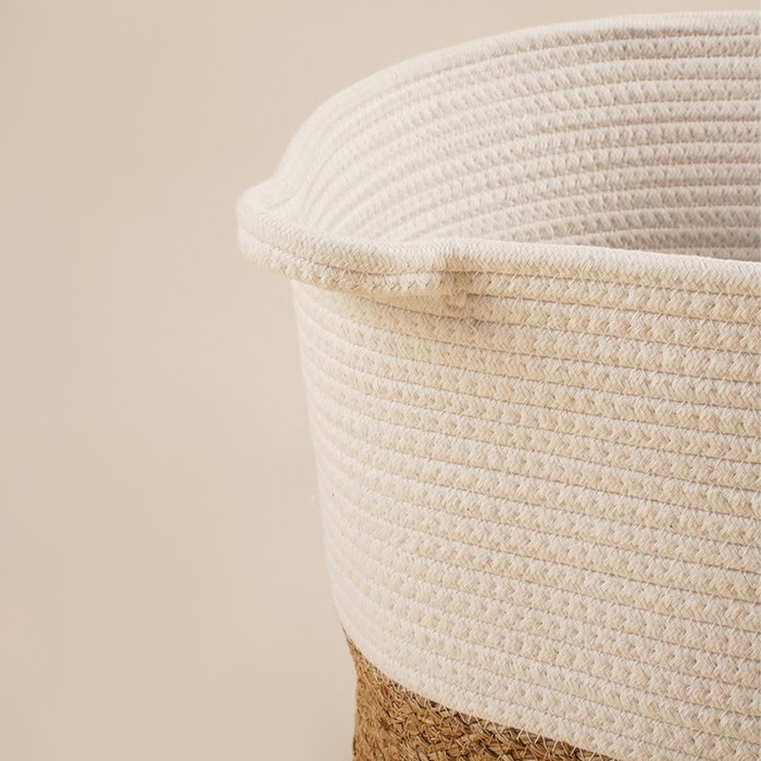 Корзина для белья плетеная круглая SL Home Orden, хлопок, гиацинт, 35&times;40 см