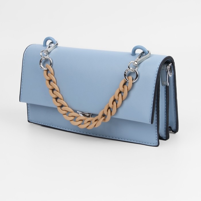 Цепочка для сумки, с карабинами, пластиковая, 23 × 17 мм, 30 см, цвет светло-коричневый/серебряный Цепочка для сумки, с карабинами, пластиковая, 23 × 17 мм, 30 см, цвет светло-коричневый/серебряный