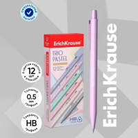 Карандаш механический с ластиком ErichKrause "Trio Pastel", НВ, грифель d=0.5 мм, в коробке, микс