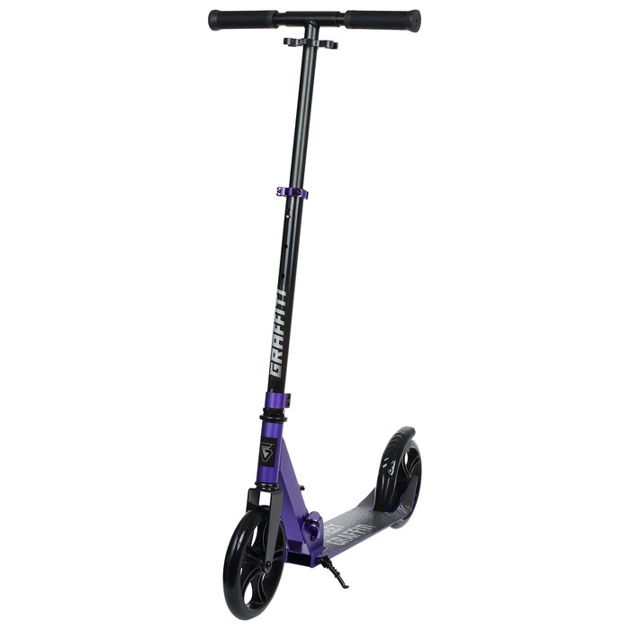 Самокат городской GRAFFITI, складной, колёса PU 200, 86A, ABEC 9, подножка, цвет фиолетовый Самокат городской GRAFFITI, складной, колёса PU 200, 86A, ABEC 9, подножка, цвет фиолетовый