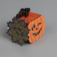 Светодиодная подвеска &laquo;Фонарь Джека&raquo; 8 &times; 5.5 &times; 5 см, пластик, батарейки LR1130х3 (в комплекте), свечение тёплое белое