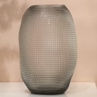 Ваза для цветов &laquo;Крокус&raquo; из прозрачного черного стекла 30 х 20 х 20 см