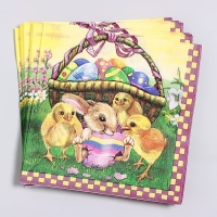 Салфетки бумажные &laquo;Пасхальная корзина&raquo; 33х33 см, набор 20 шт