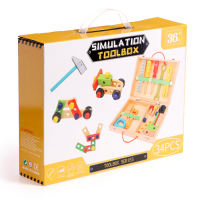 Развивающая игра &laquo;Набор плотника + конструктор в чемоданчике&raquo; 7&times;30&times;23 см, 33 элемента
