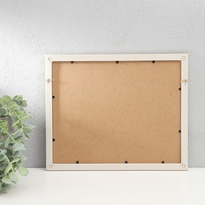 Фоторамка пластик, текстиль на 2 фото "Закат" с прищепками, золото 27,7х23 см