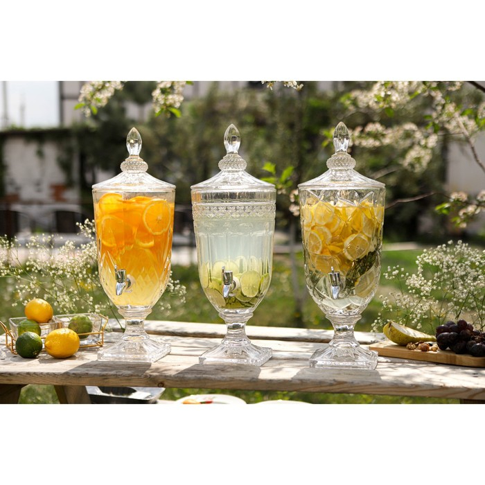 Диспенсер для напитков стеклянный Magistro &laquo;Кристалл&raquo;, 3 л, 17&times;50 см