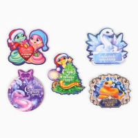 Магнит новогодний деревянный &laquo;Новый год: Сказочного года&raquo;, МИКС из 5 шт