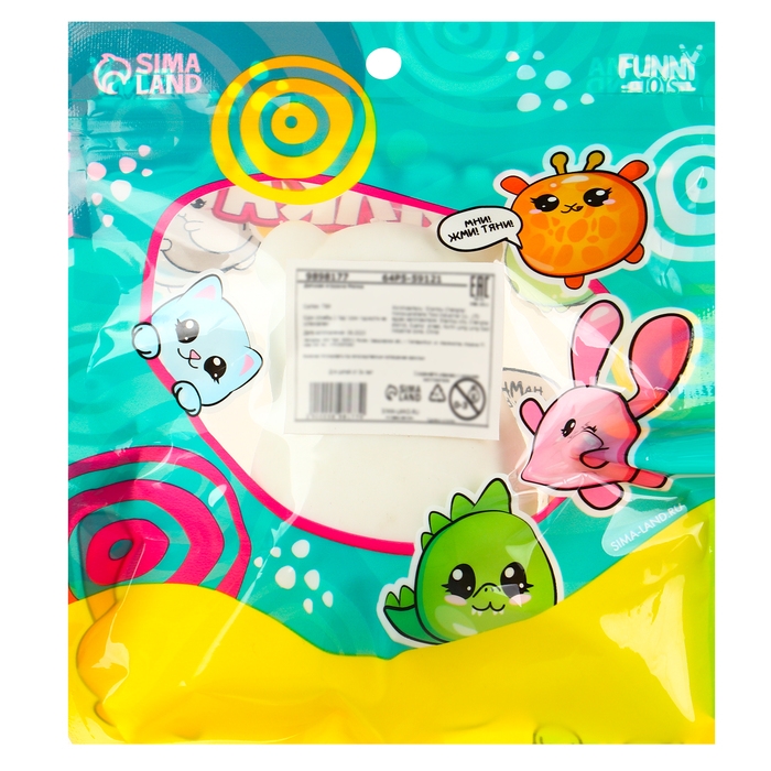 Антистресс сквиш мялка &laquo;Мишутка&raquo;,с пастой, в пакете