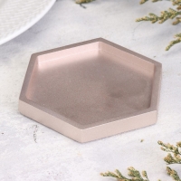 Подсвечник "Шестигранник. Мрамор" из гипса,9,7х11,3х1см,шампань Подсвечник "Шестигранник. Мрамор" из гипса,9,7х11,3х1см,шампань