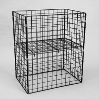 Корзина-накопитель складная, на колесах, 1 полка, 60&times;40&times;80 см, цвет чёрный