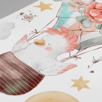 Наклейка пластик интерьерная цветная "Какаду на воздушном шаре" 40х60 см