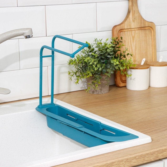 Держатель на раковину для кухонных мелочей Доляна, 36(49,5)&times;9&times;26 см, цвет МИКС