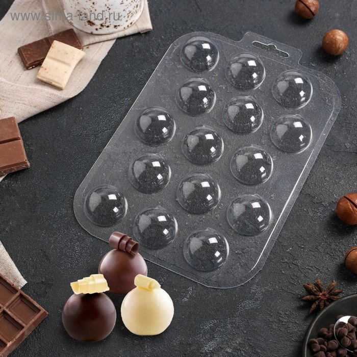 Форма для шоколада и конфет пластиковая &laquo;Конфеты сферы&raquo;, 30 мм, цвет прозрачный