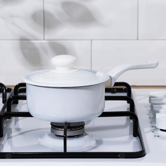 Ковш эмалированный, 600 мл, без деколи, цвет белый