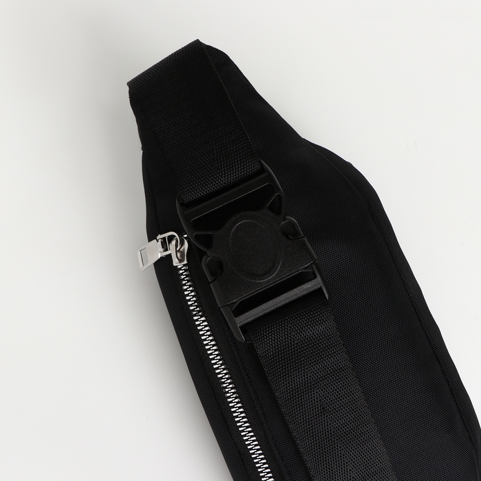 Поясная сумка на молнии, 2 наружных кармана, цвет чёрный Поясная сумка на молнии, 2 наружных кармана, цвет чёрный
