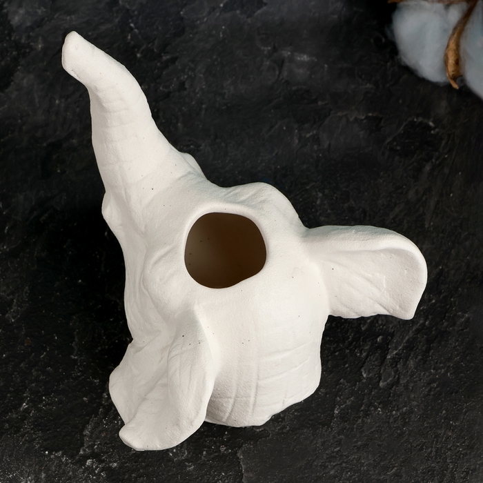 Кашпо - ваза Кашпо - ваза "Слон" белый, 13х12х15см