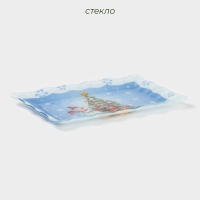 Блюдо стеклянное прямоугольное Доляна &laquo;Зимняя сказка&raquo;, 25&times;15 см