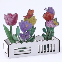 Алмазная вышивка &laquo;Цветы с бабочками в саду&raquo;, интерьерный декор