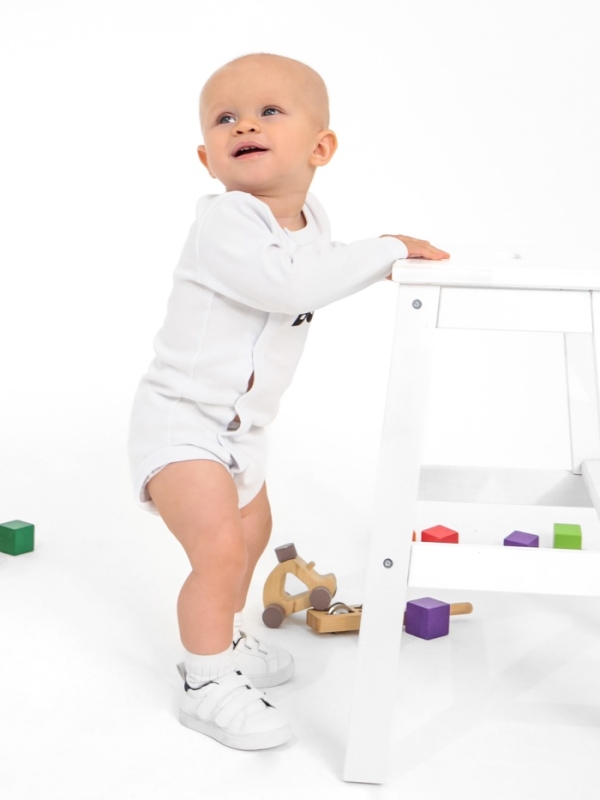 Боди детское с длинным рукавом Крошка Я "Little Boss", рост 74-80 см, цвет белый