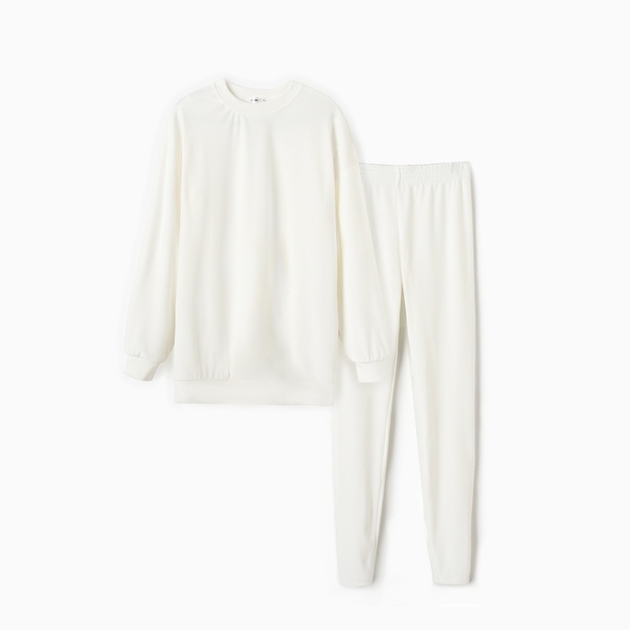 Костюм женский (свитшот и леггинсы) KAFTAN Plushy р. 44-46, белый
