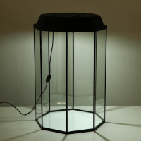 Аквариум "Восьмигранный" с крышкой, 70 литров, 40 х 40 х 60/66 см, чёрный